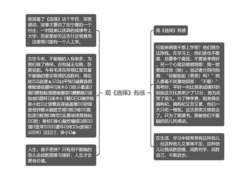 观《选择》有感