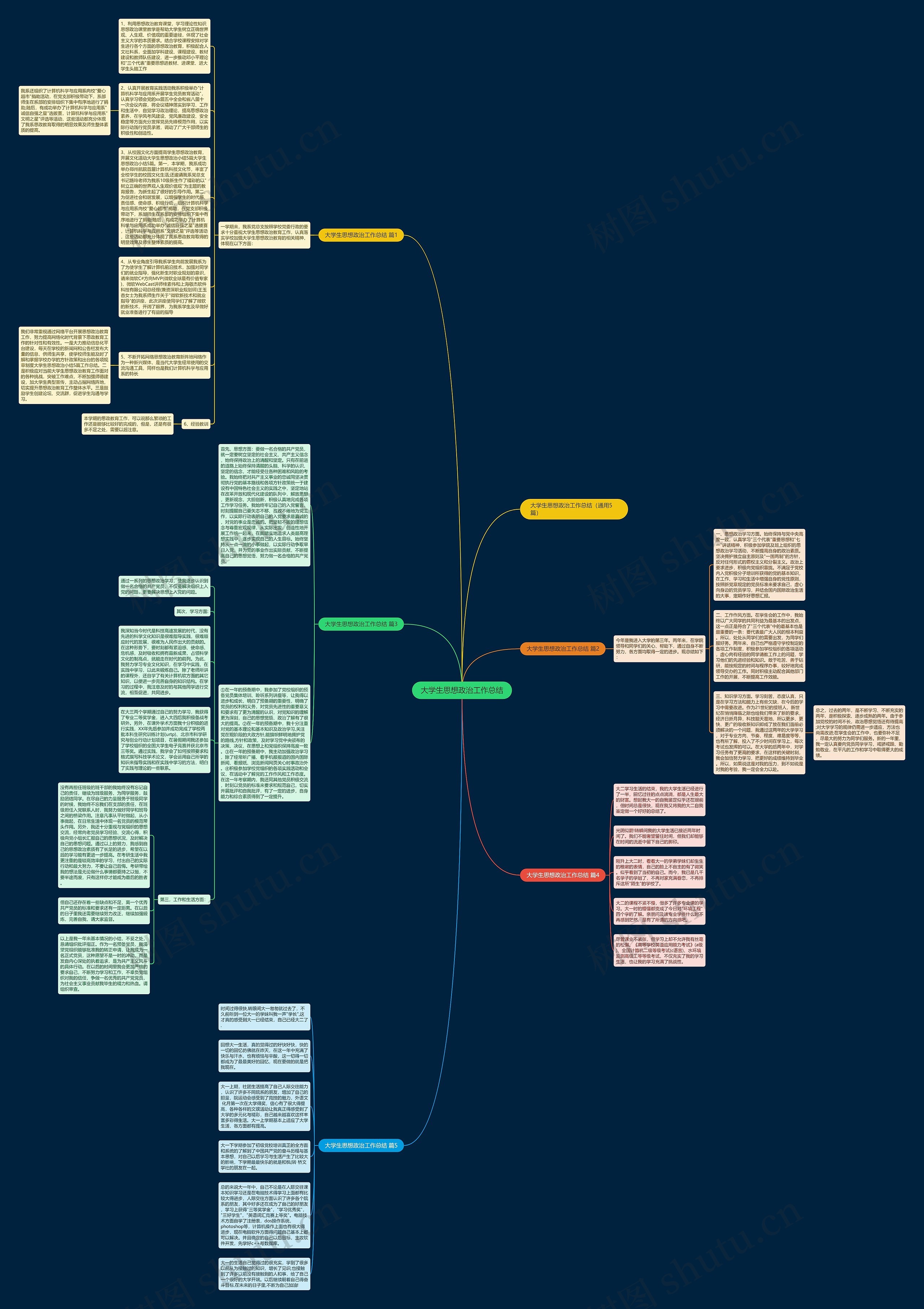 大学生思想政治工作总结思维导图