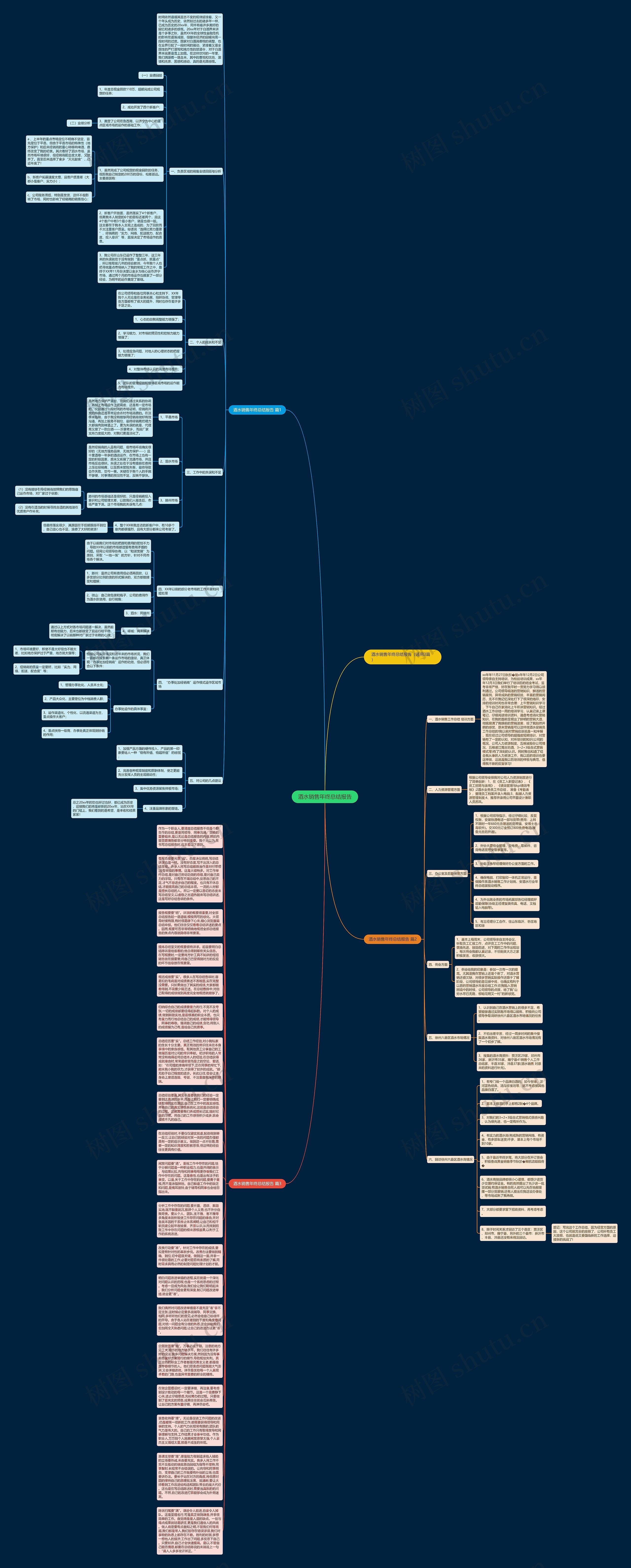 酒水销售年终总结报告思维导图