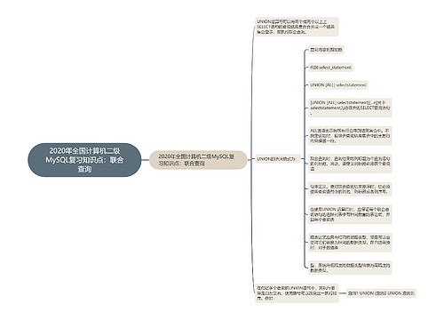 2020年全国计算机二级MySQL复习知识点：联合查询