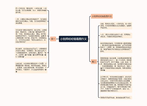 小狗照哈哈镜看图作文