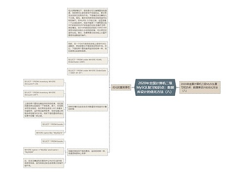 2020年全国计算机二级MySQL复习知识点：数据库设计的优化方法（八）