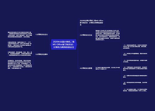 2020年全国计算机二级MS Office复习知识点：计算机与网络信息安全