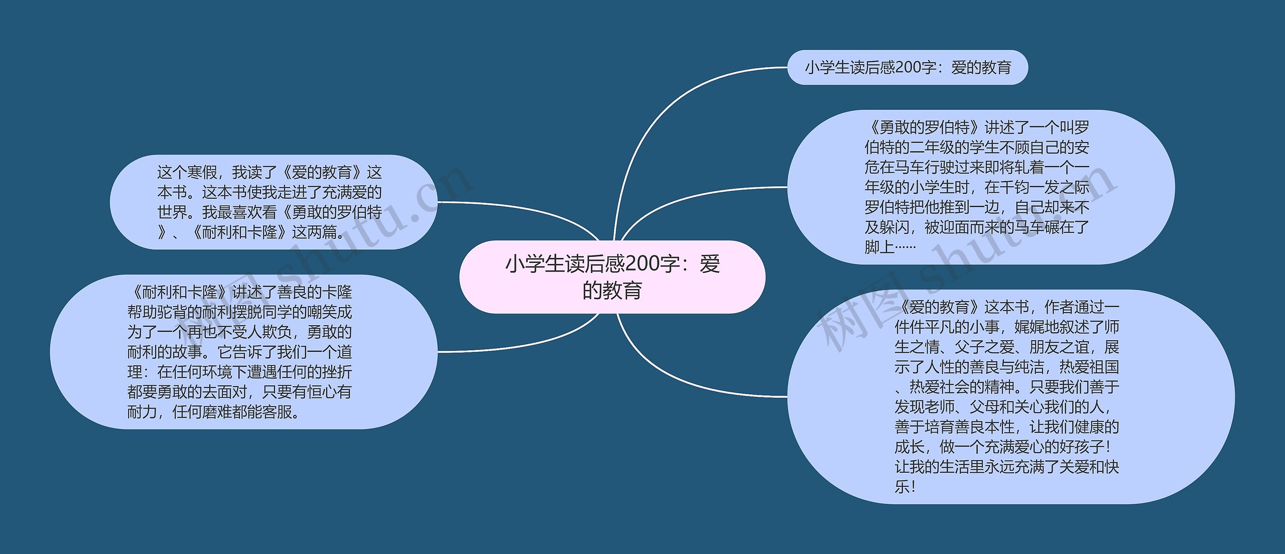 小学生读后感200字：爱的教育思维导图