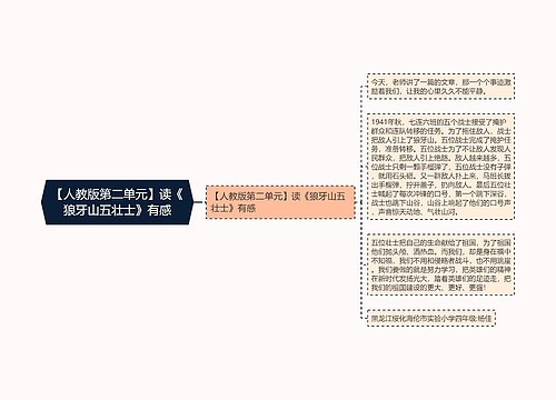 【人教版第二单元】读《狼牙山五壮士》有感