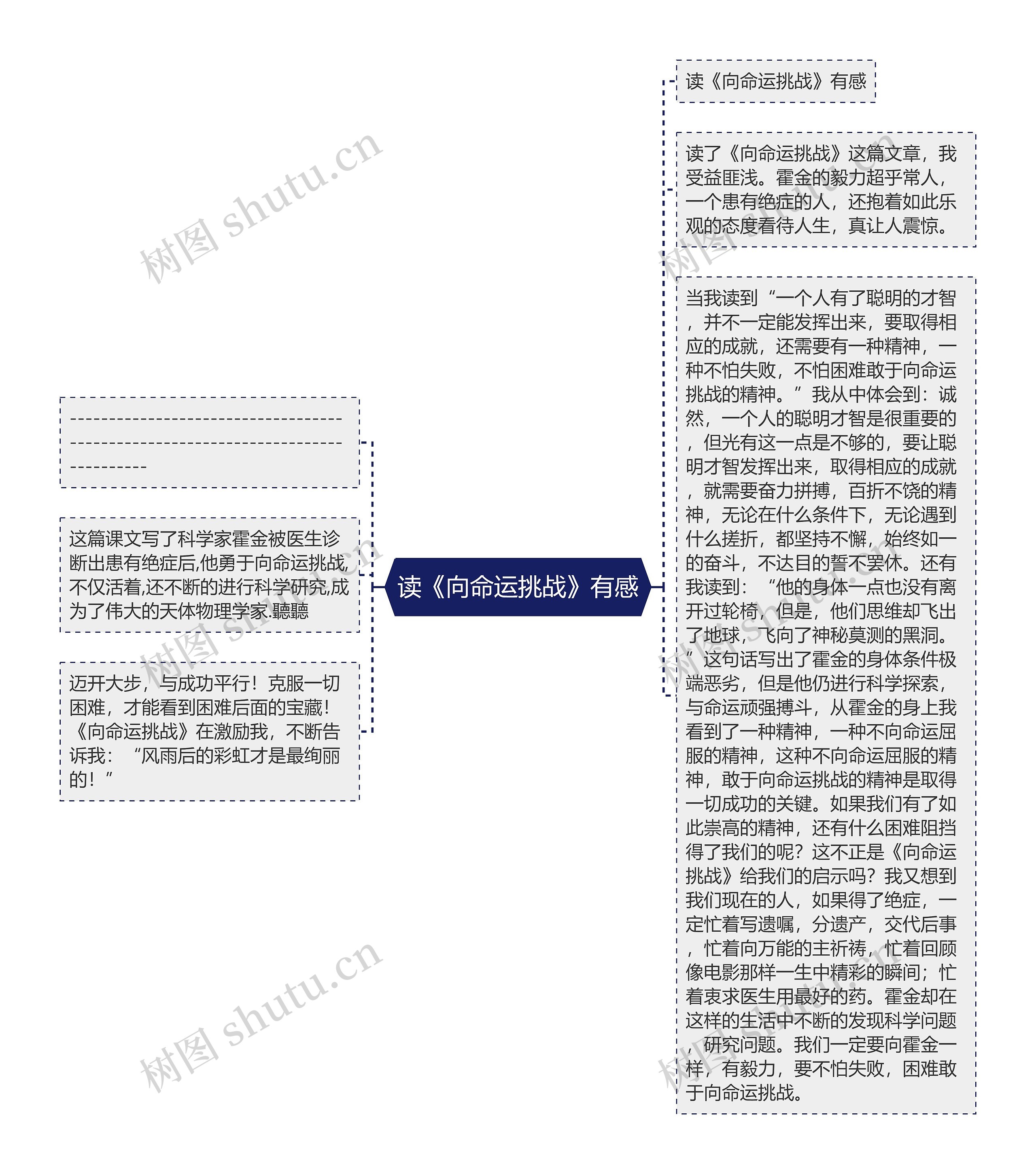 读《向命运挑战》有感思维导图