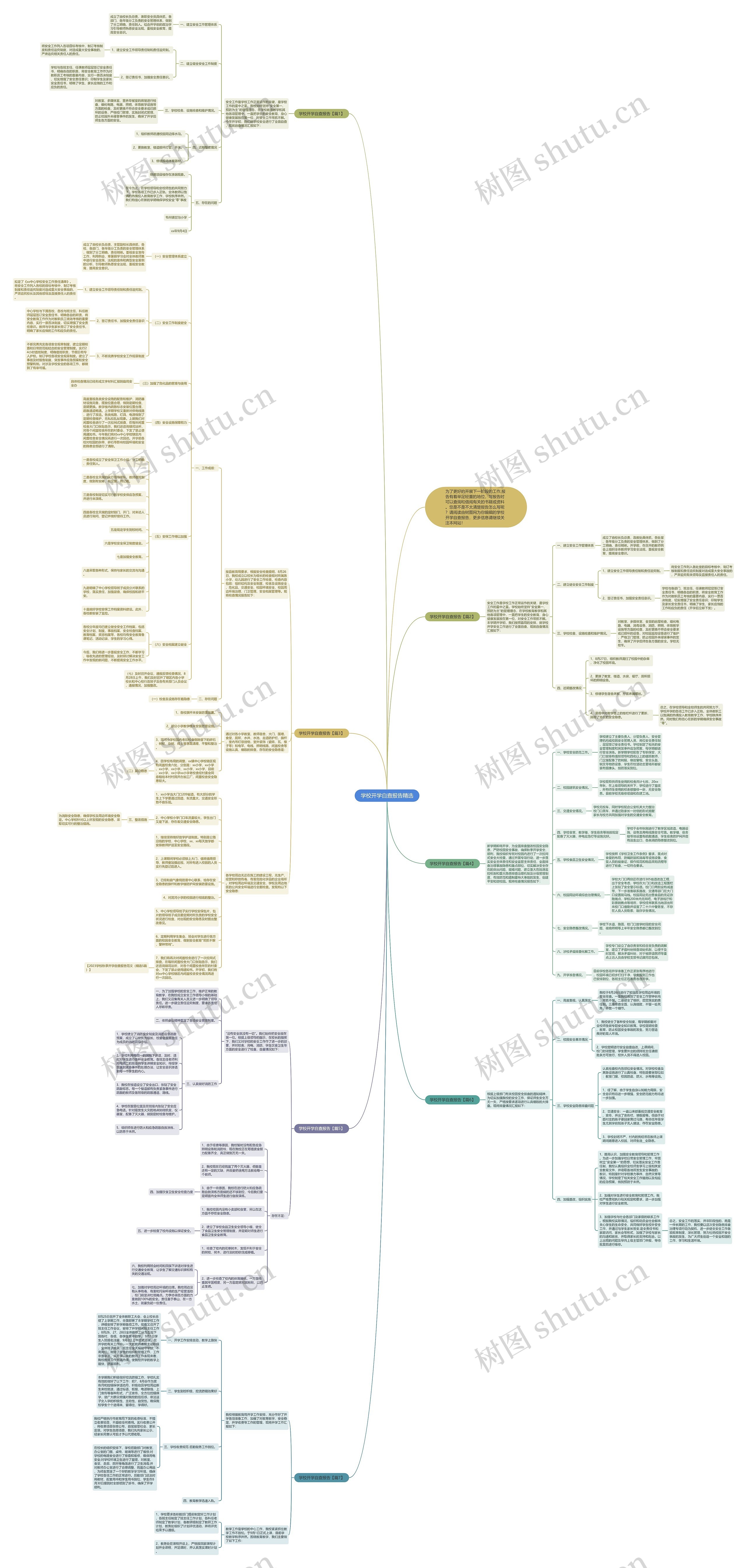 学校开学自查报告精选思维导图