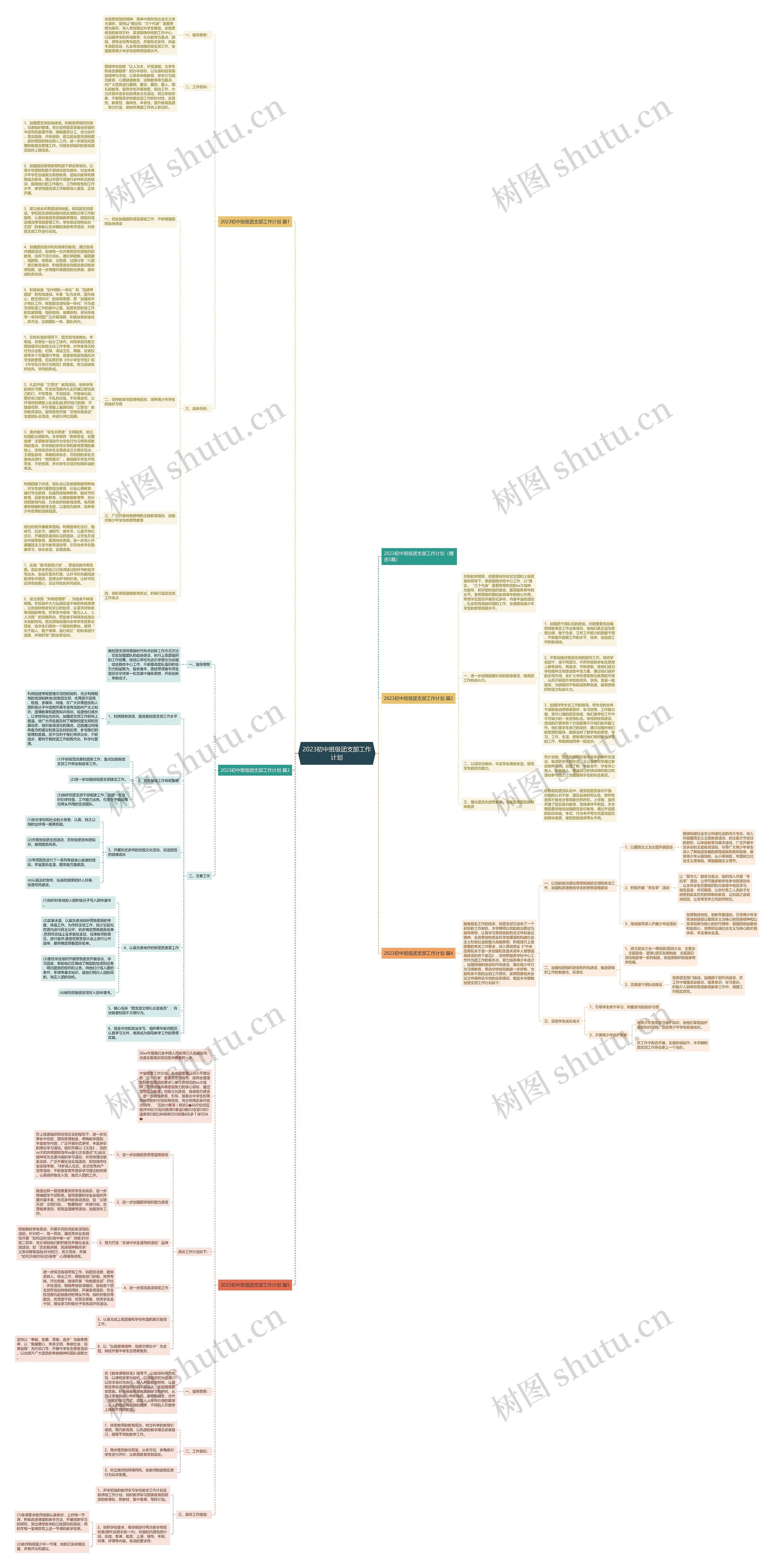 2023初中班级团支部工作计划思维导图