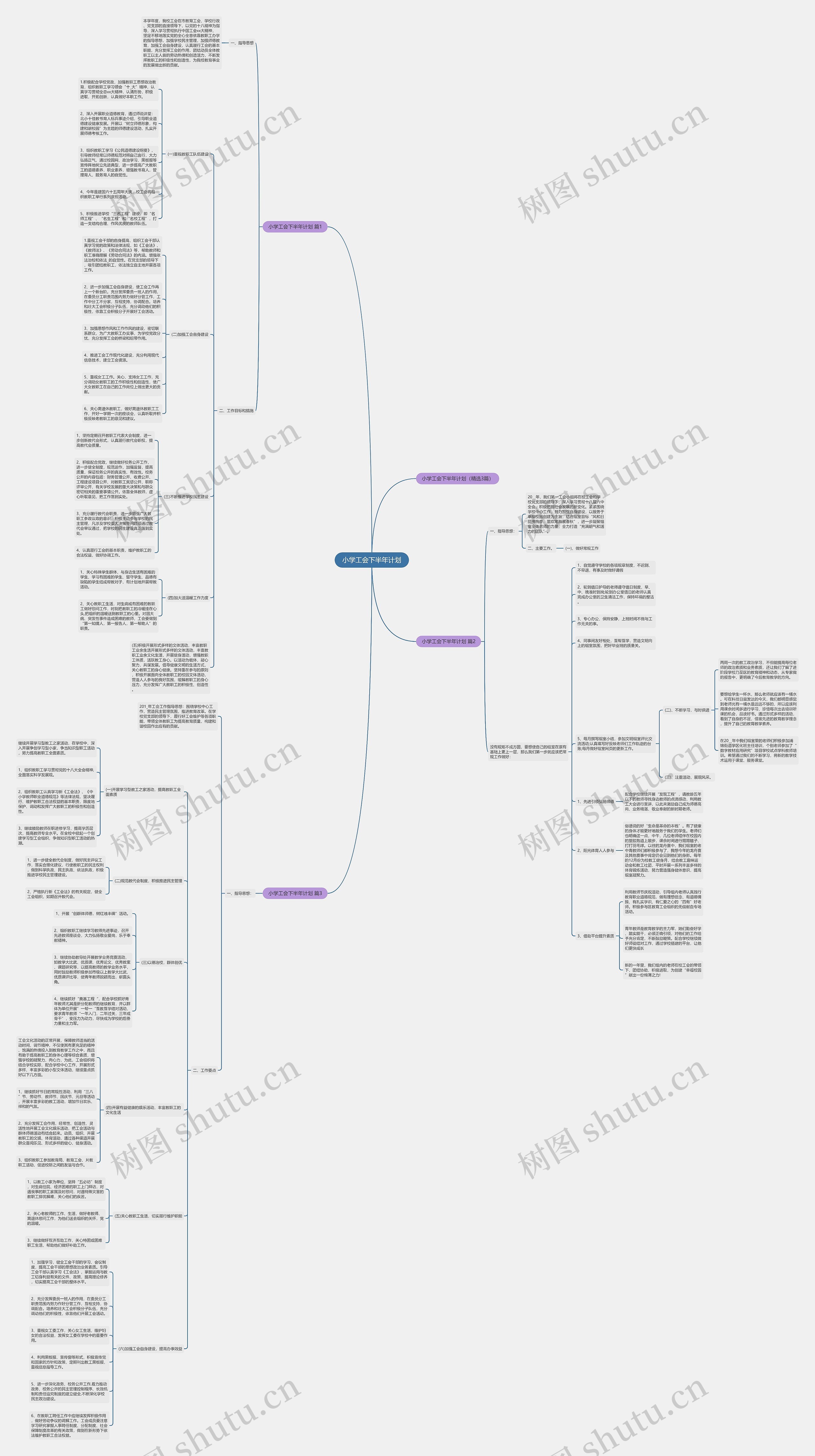 小学工会下半年计划思维导图