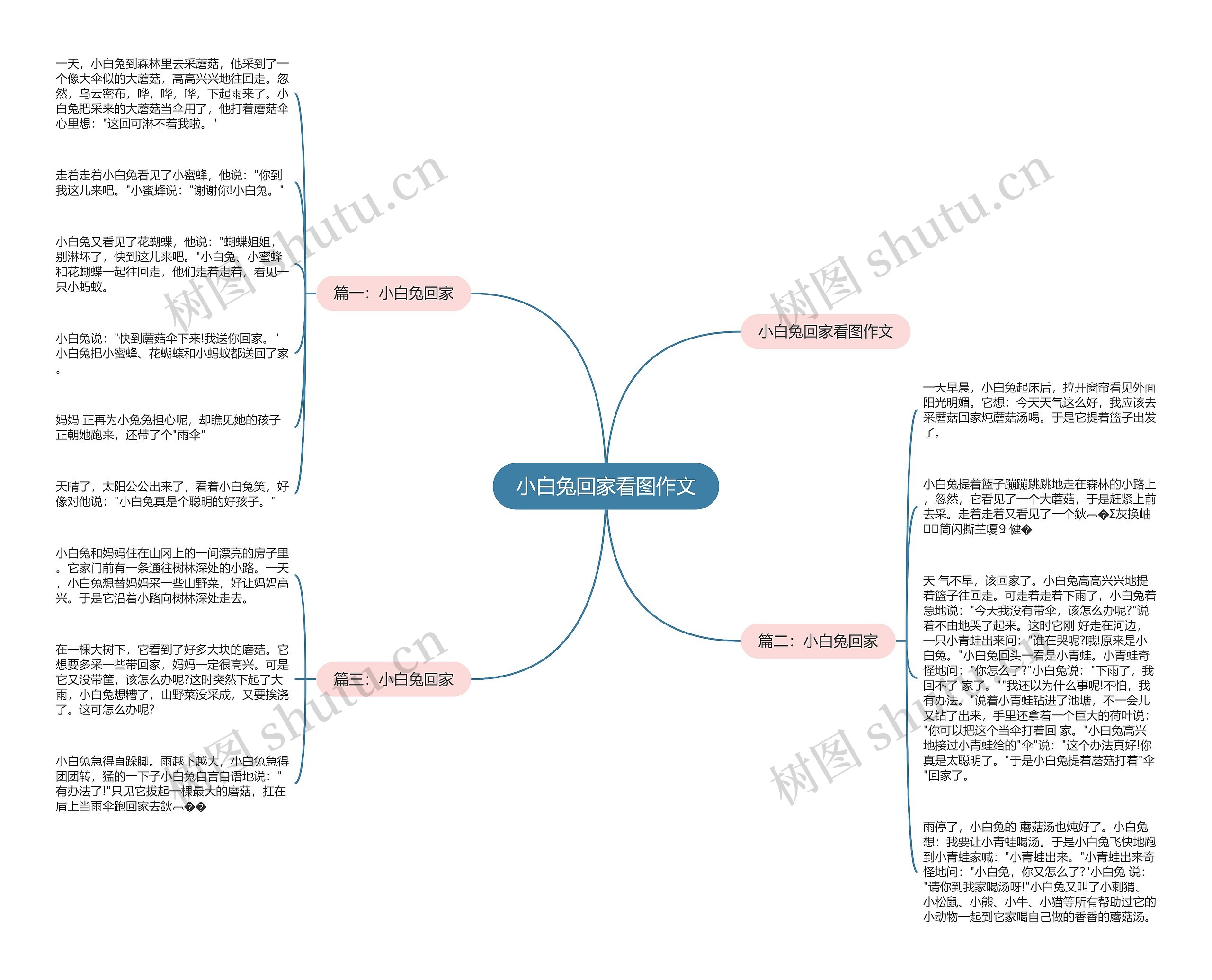 小白兔回家看图作文思维导图