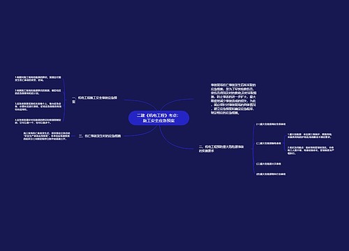 二建《机电工程》考点：施工安全应急预案