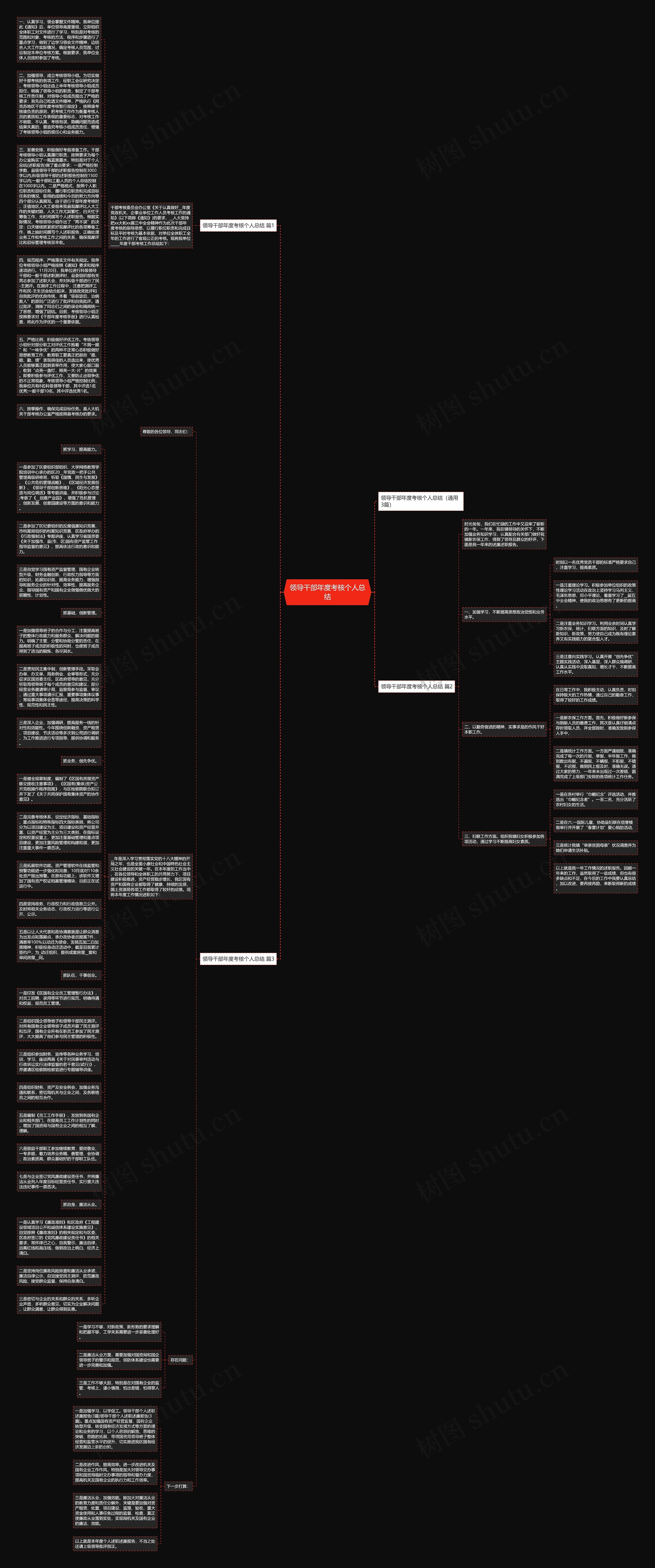 领导干部年度考核个人总结思维导图高清图 领导干部年度考核个人总结思维导图