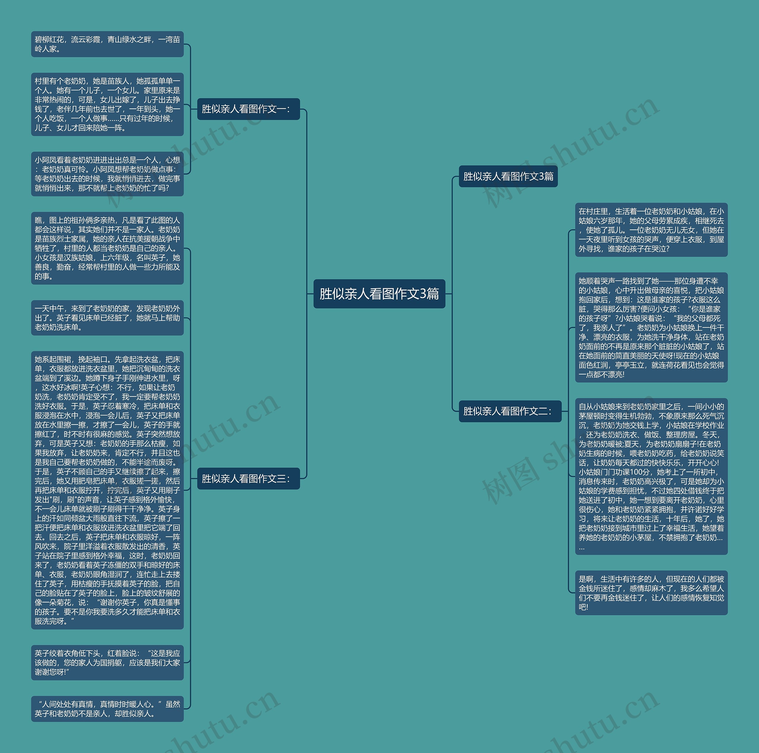 胜似亲人看图作文3篇思维导图