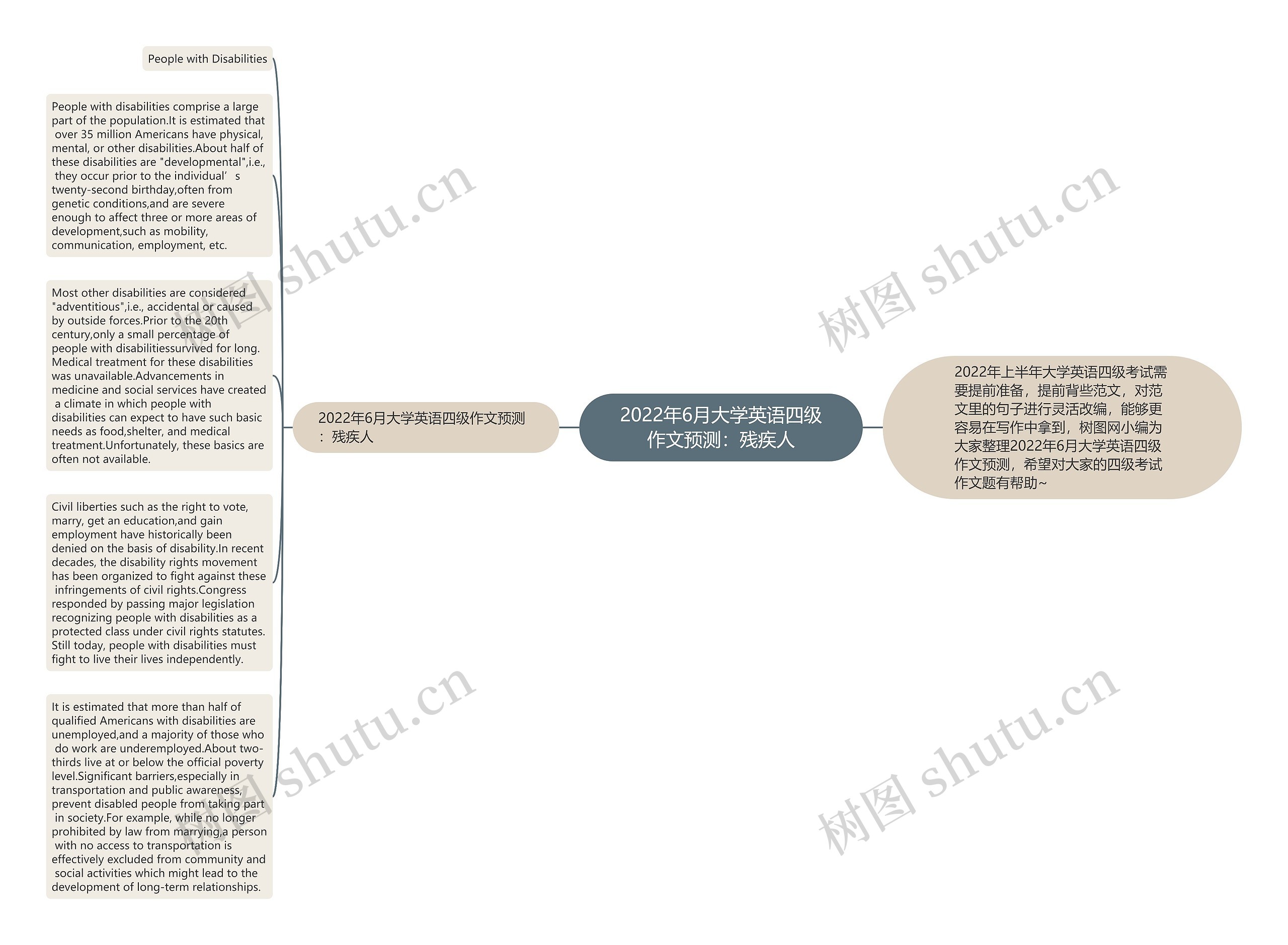 2022年6月大学英语四级作文预测：残疾人