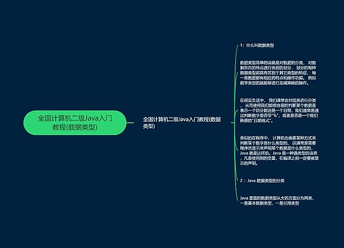 全国计算机二级Java入门教程(数据类型)