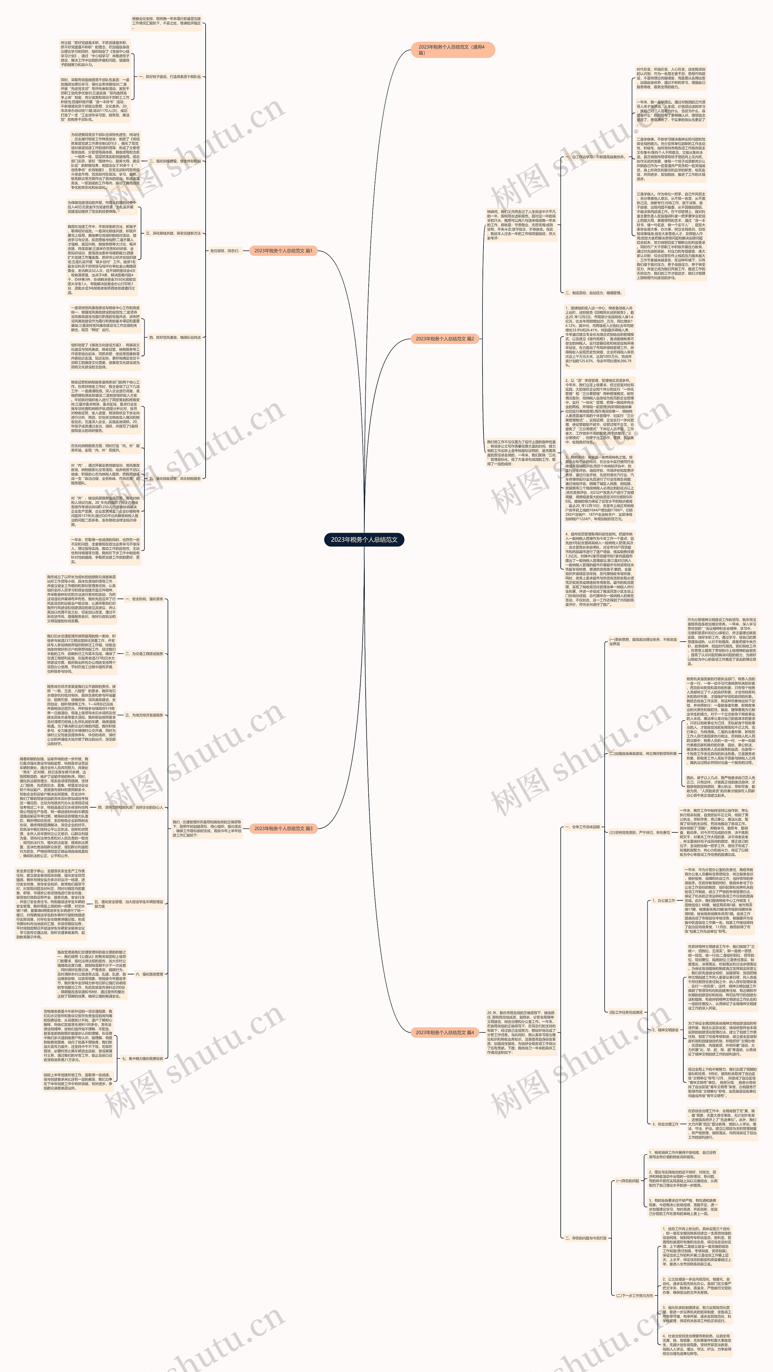2023年税务个人总结范文思维导图