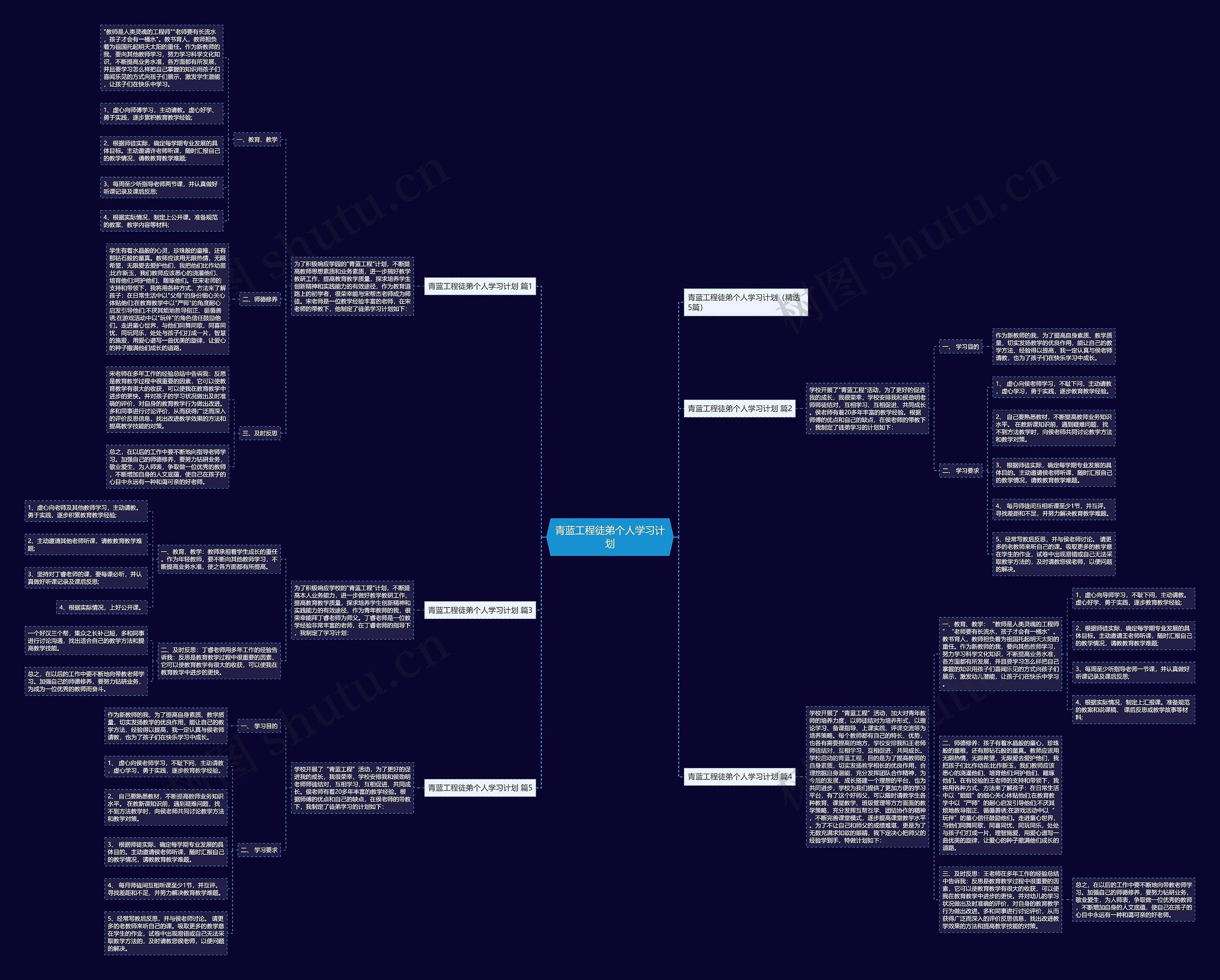 青蓝工程徒弟个人学习计划思维导图