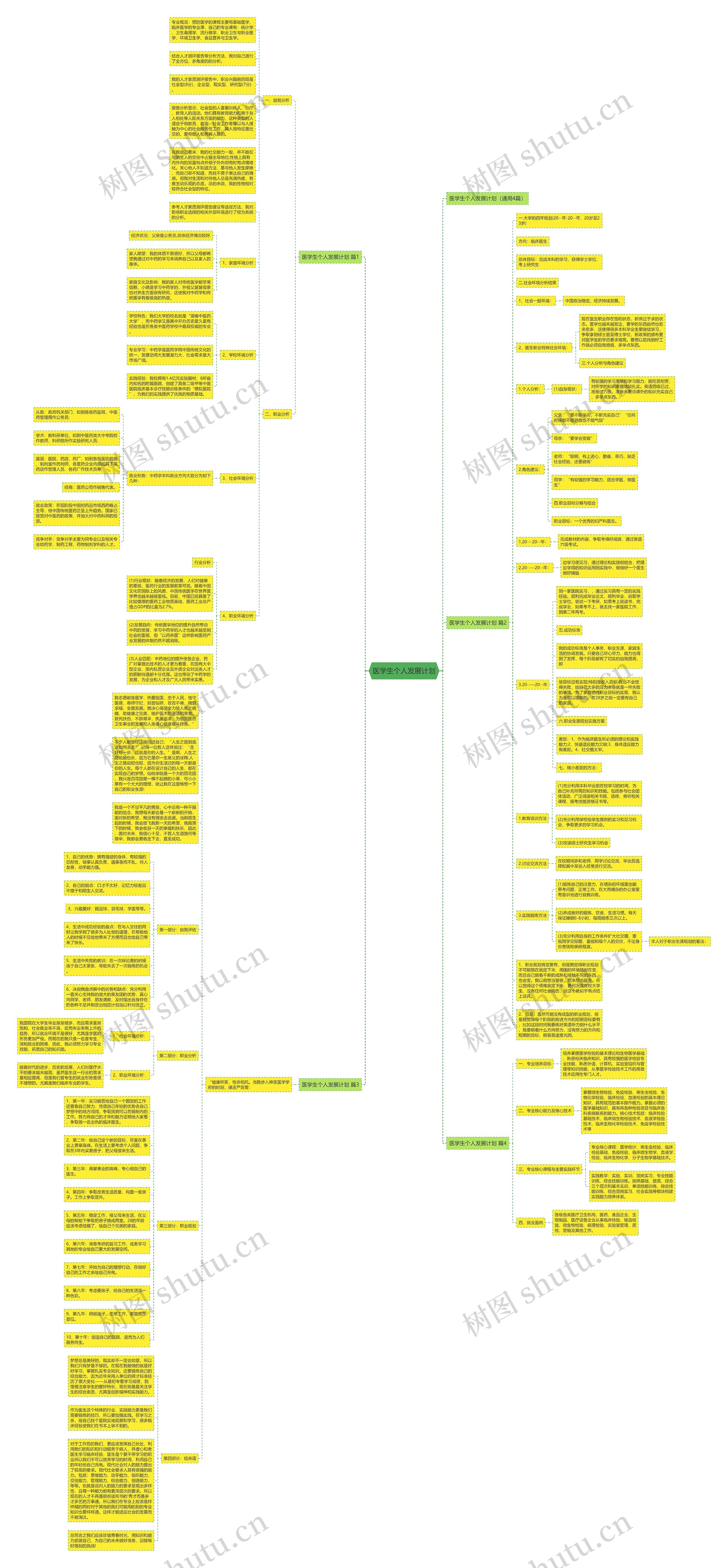 医学生个人发展计划思维导图