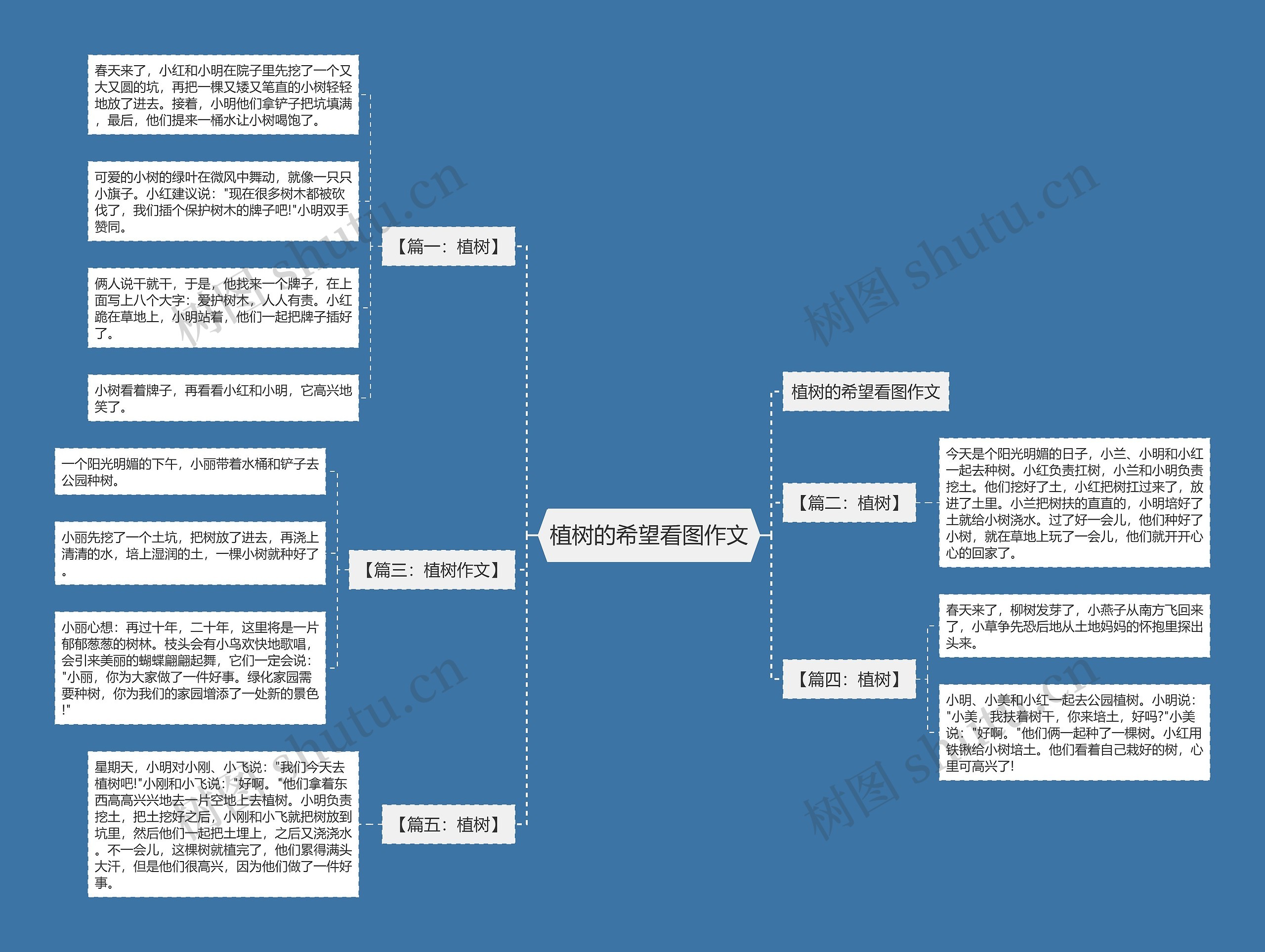 植树的希望看图作文思维导图