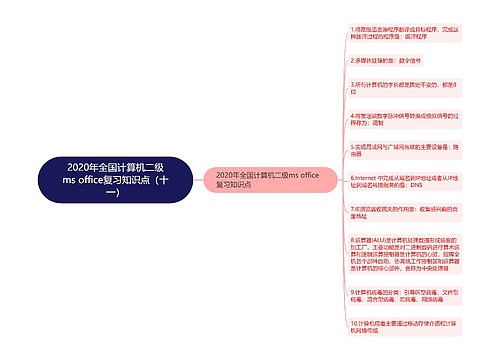 2020年全国计算机二级ms office复习知识点（十一）