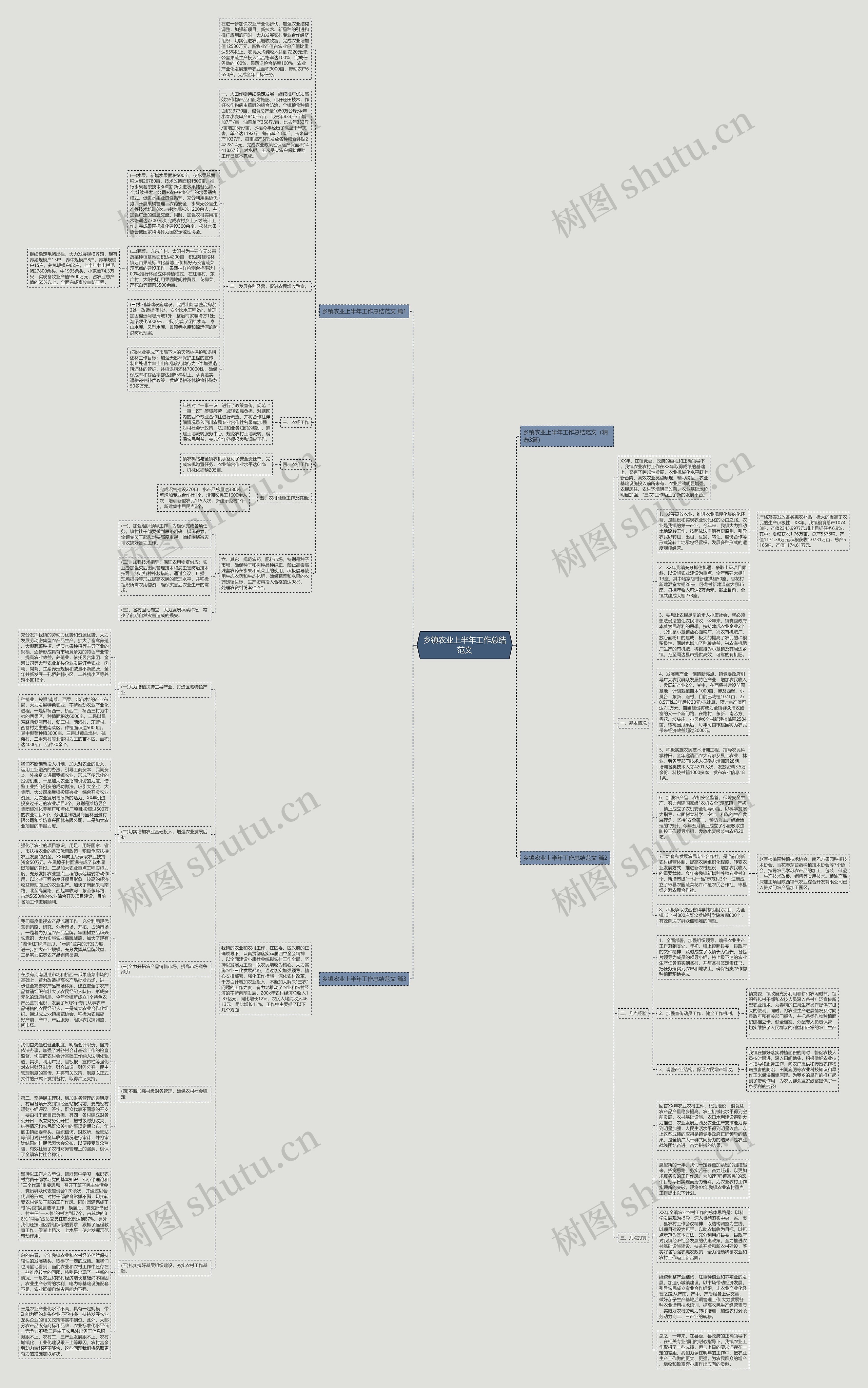 乡镇农业上半年工作总结范文思维导图