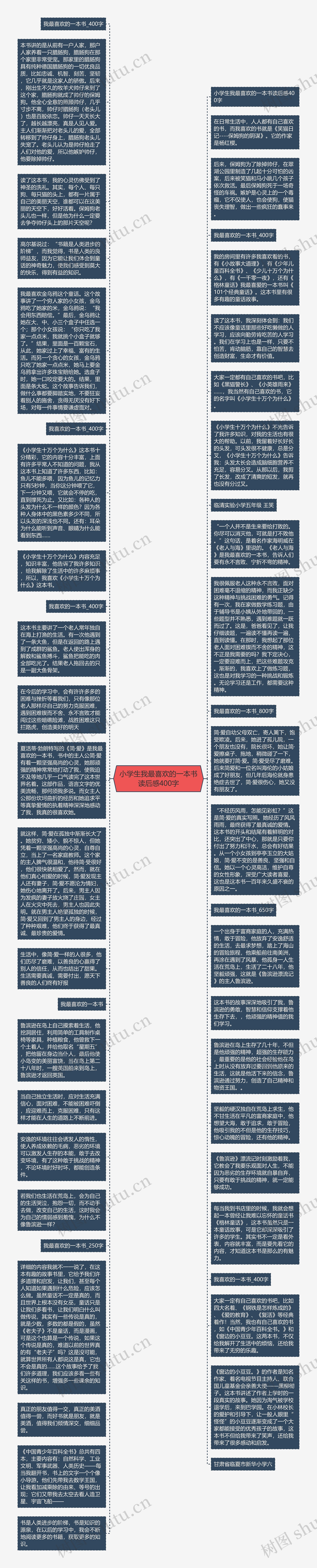 小学生我最喜欢的一本书读后感400字思维导图