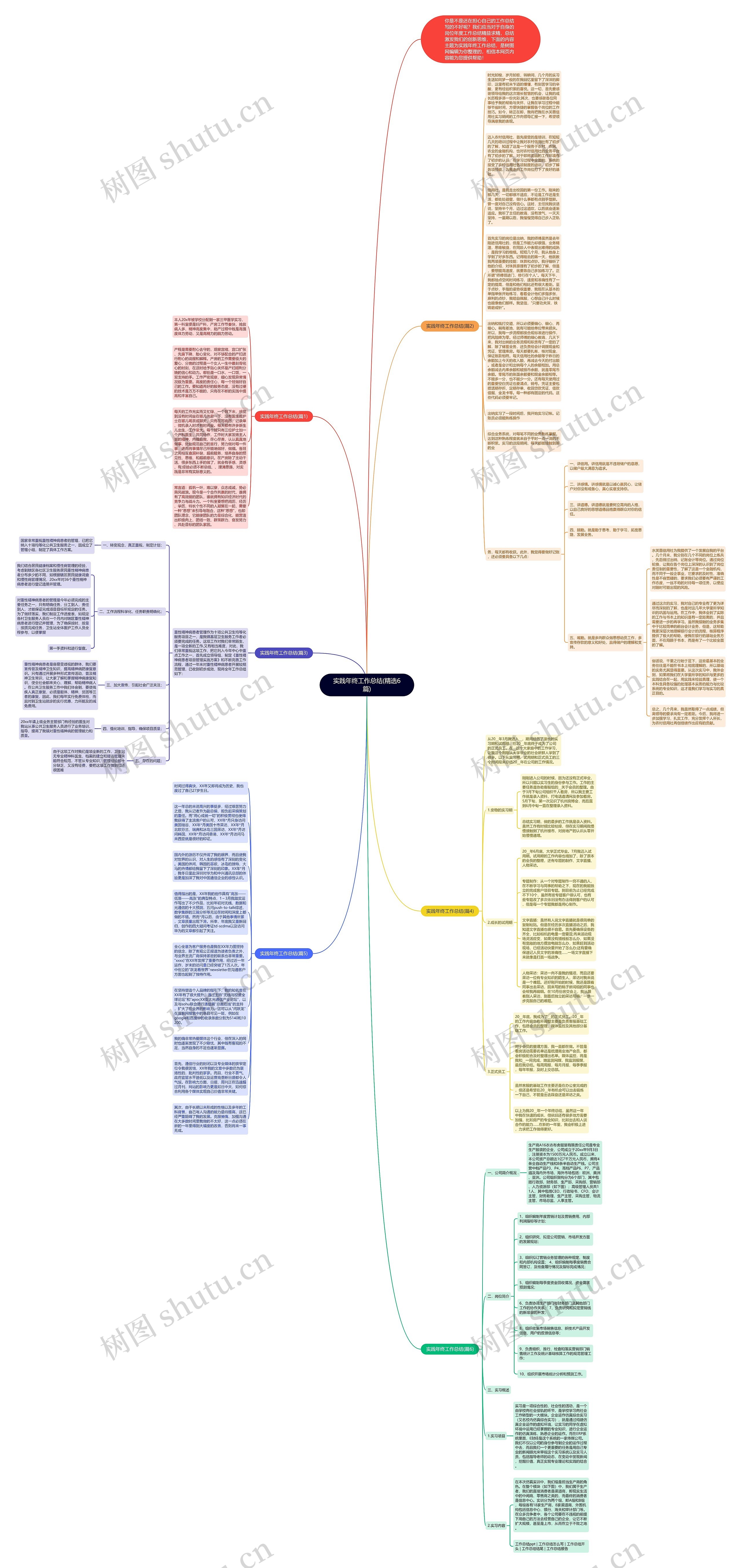 实践年终工作总结(精选6篇)思维导图