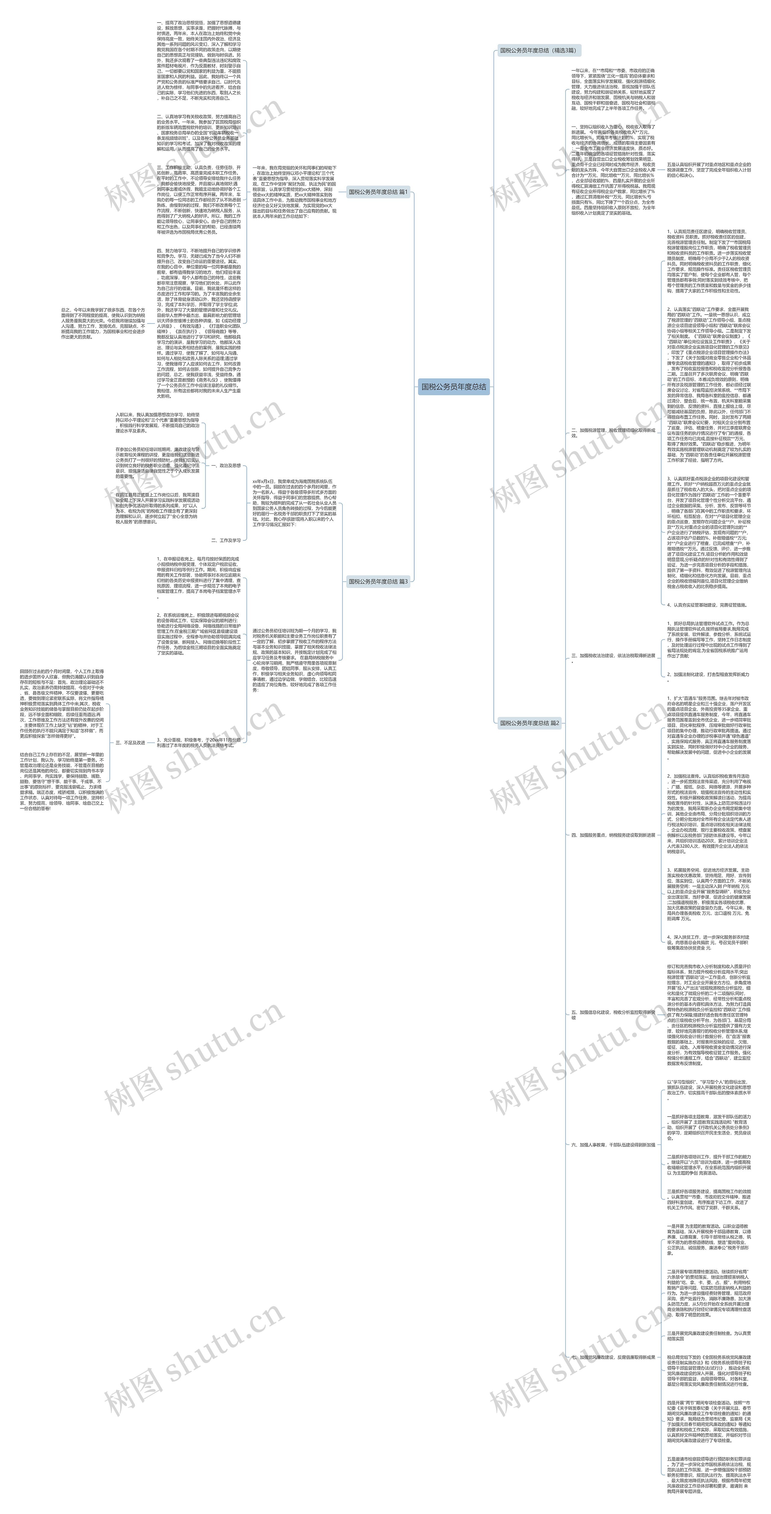 国税公务员年度总结思维导图