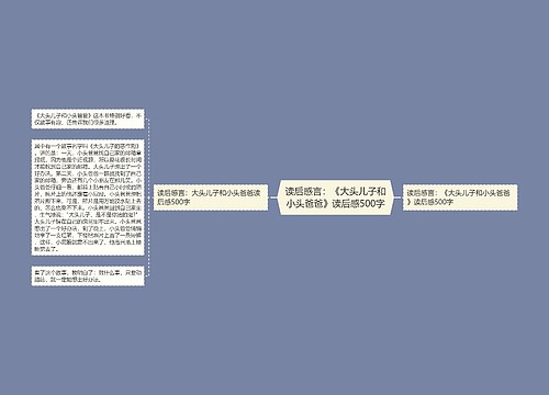 读后感言：《大头儿子和小头爸爸》读后感500字