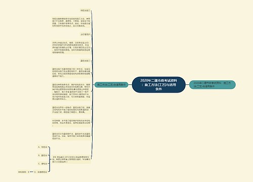 2020年二建市政考试资料：施工方法(工艺)与适用条件