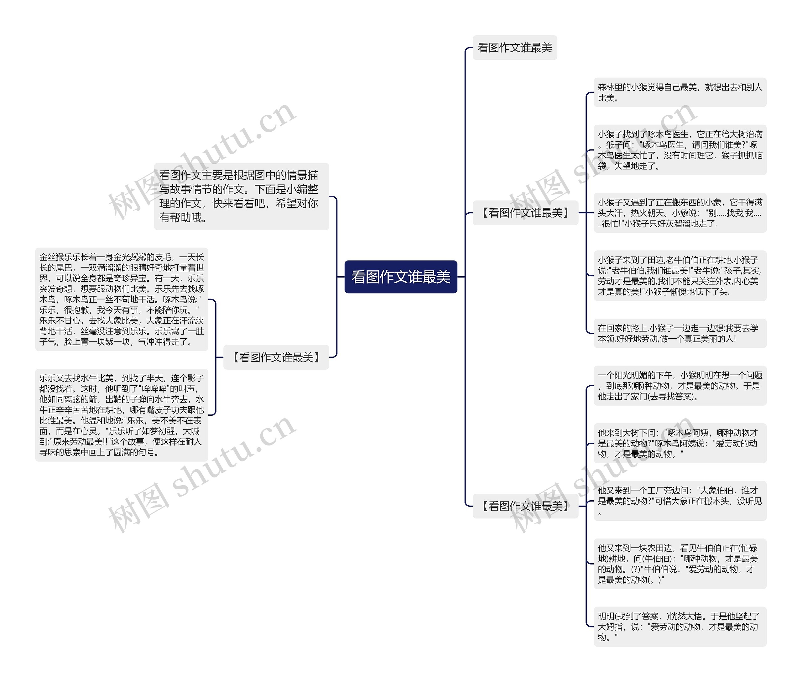 看图作文谁最美思维导图