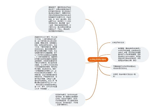 大学生开学计划书