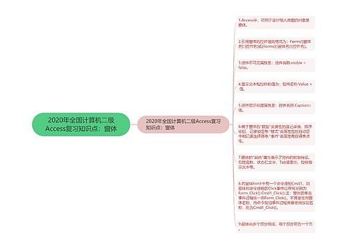 2020年全国计算机二级Access复习知识点：窗体