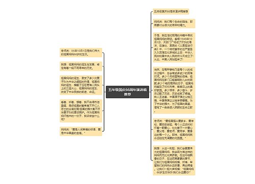 五年级国庆66周年演讲稿推荐