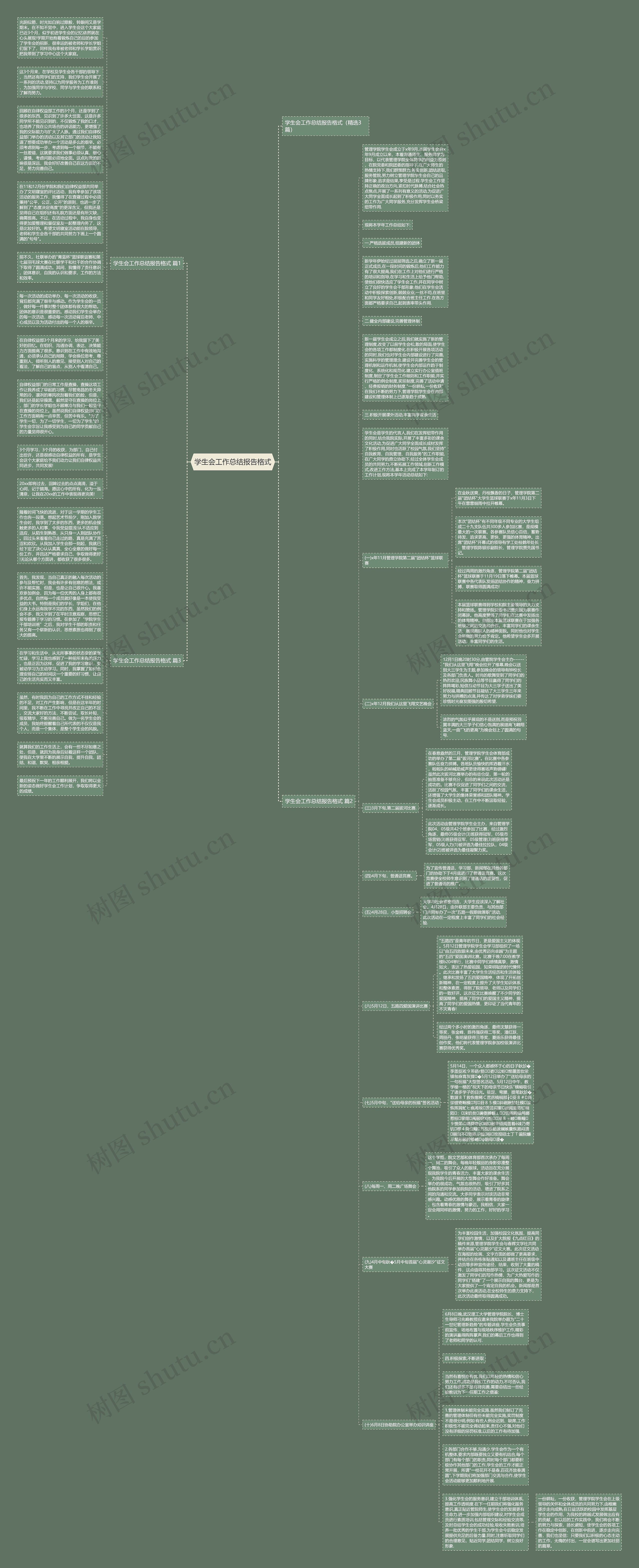 学生会工作总结报告格式思维导图