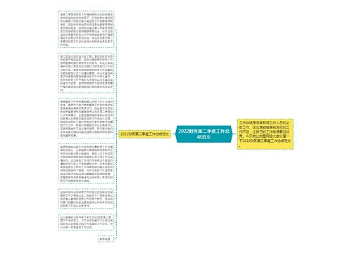 2022财务第二季度工作总结范文