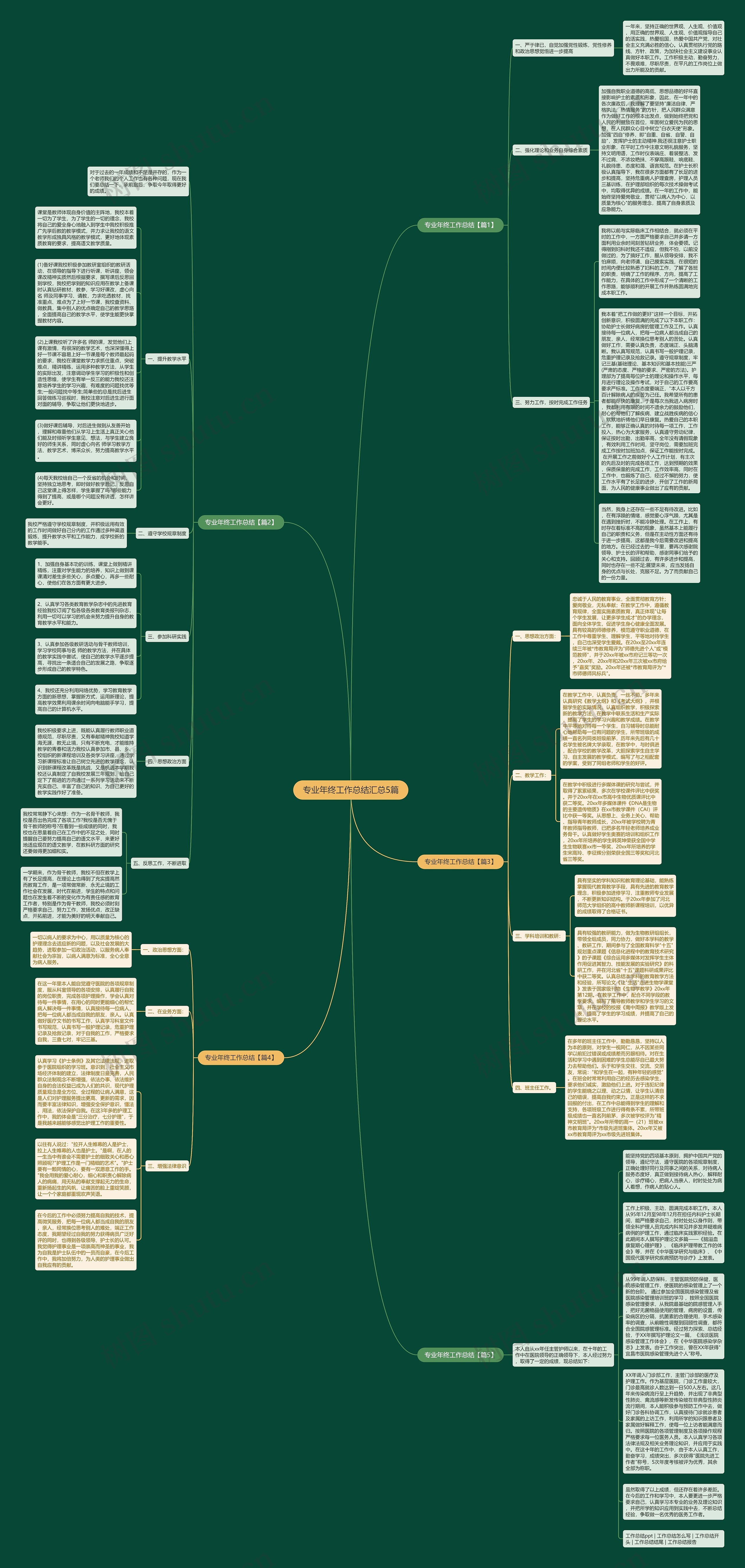 专业年终工作总结汇总5篇思维导图