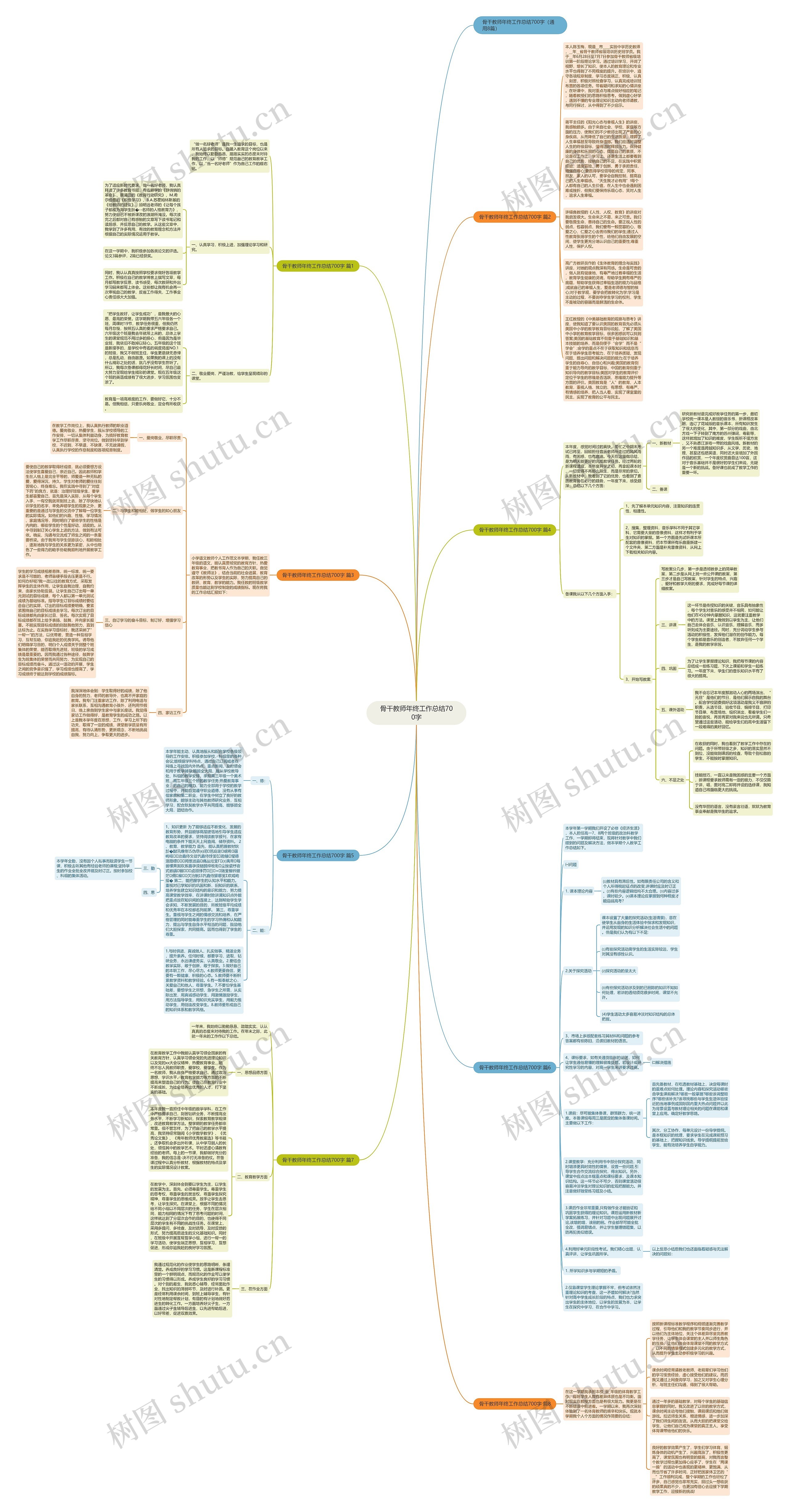 骨干教师年终工作总结700字思维导图