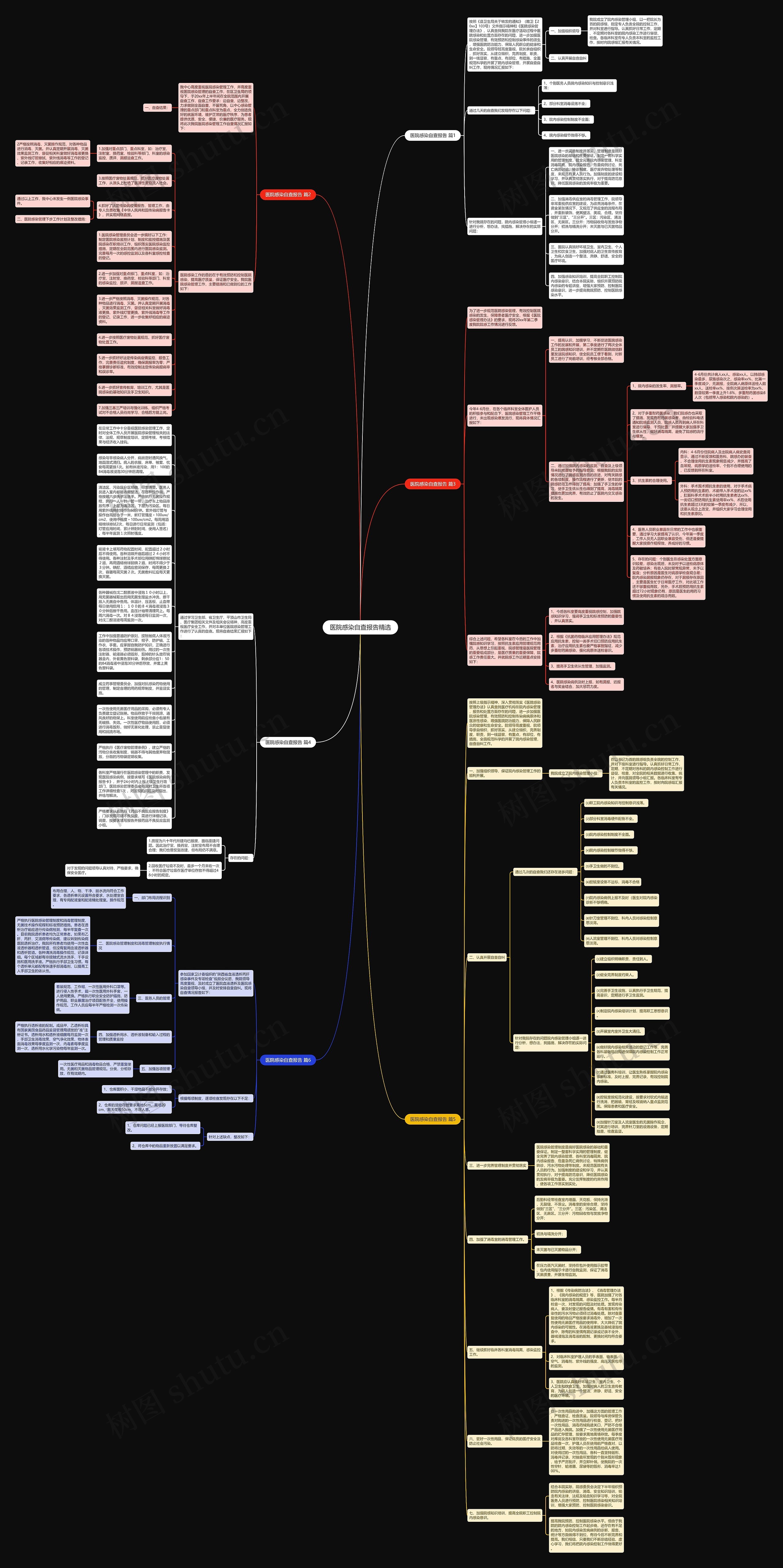 医院感染自查报告精选思维导图