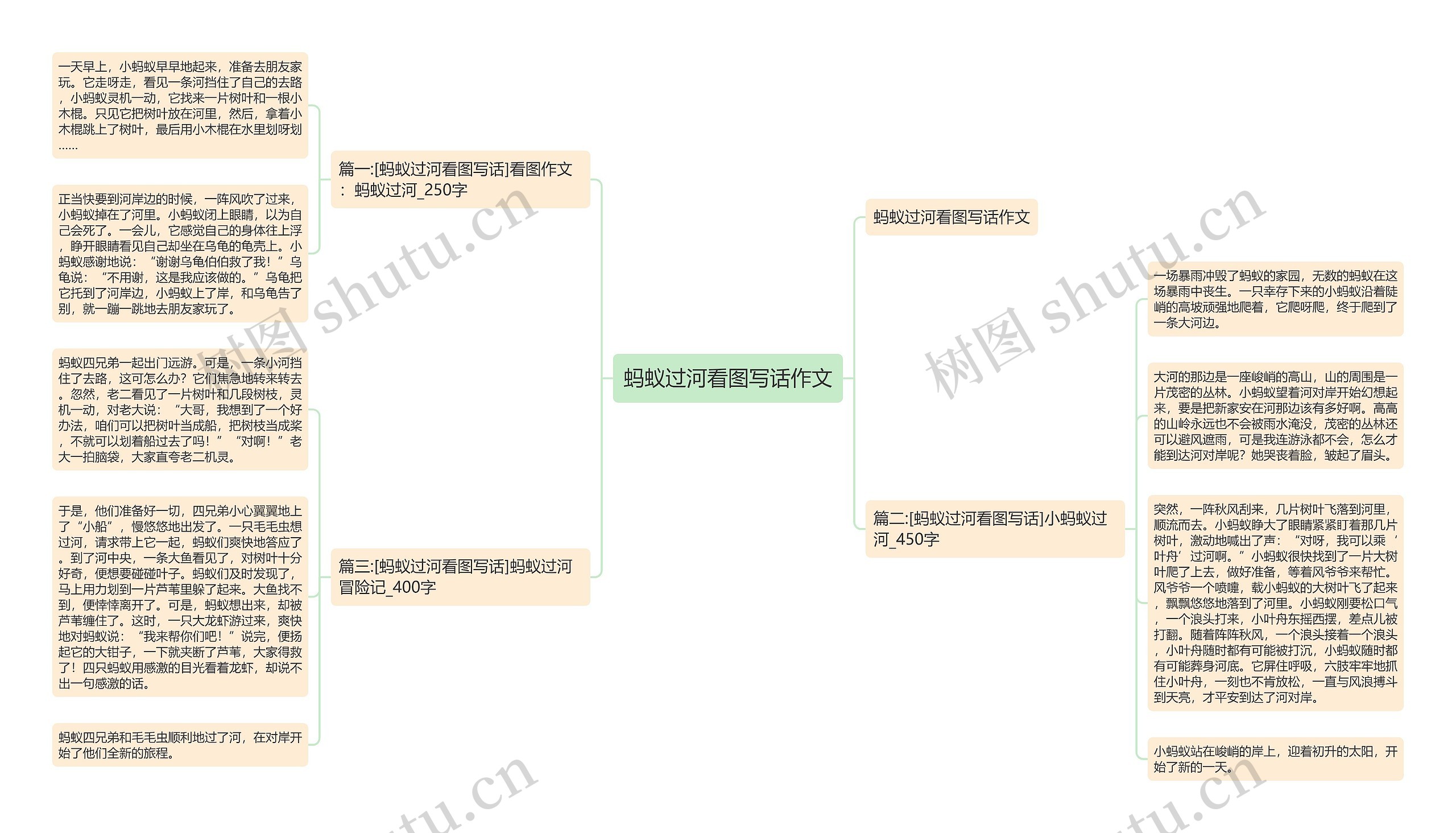 蚂蚁过河看图写话作文思维导图