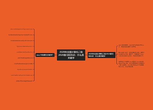 2020年全国计算机二级JAVA复习知识点：什么是关键字