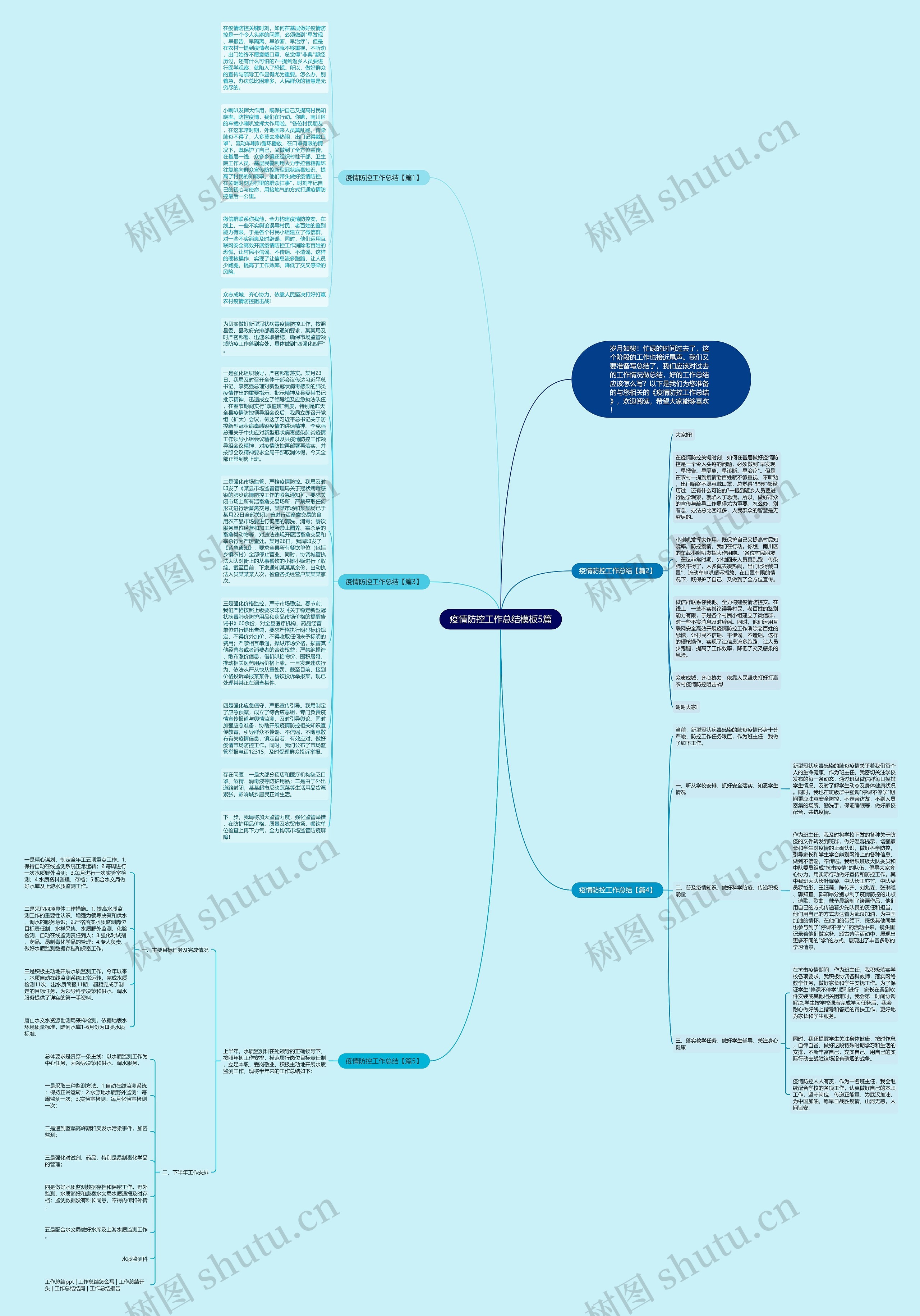 疫情防控工作总结5篇思维导图