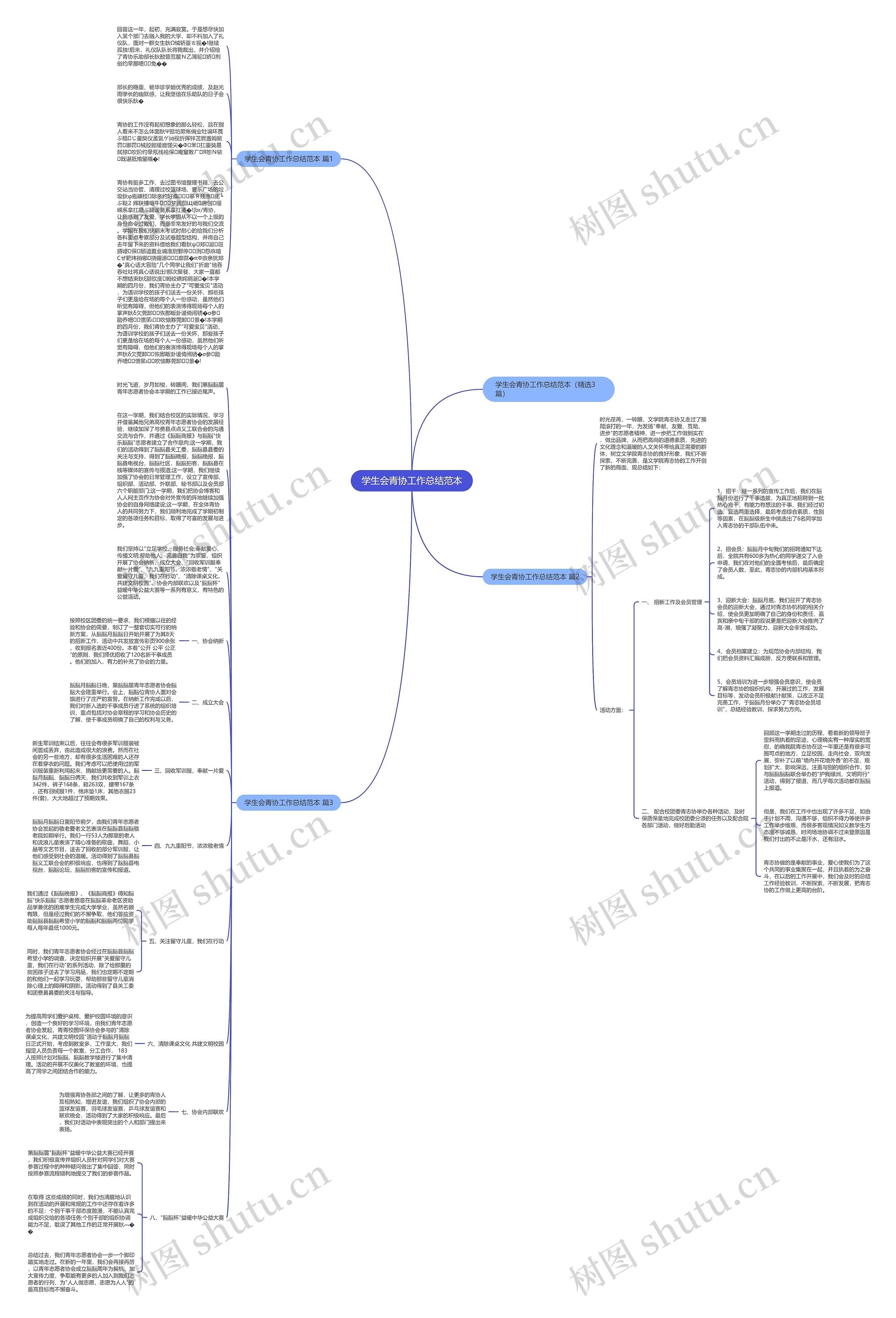 学生会青协工作总结范本思维导图