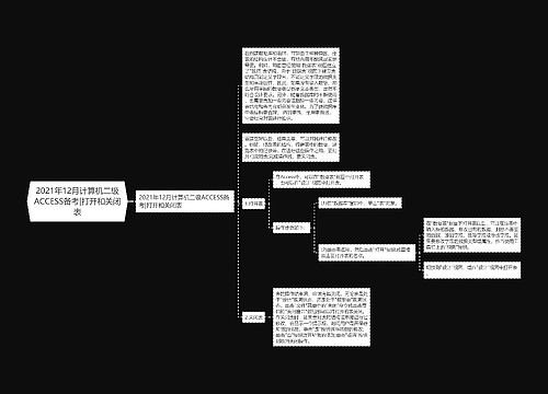 2021年12月计算机二级ACCESS备考|打开和关闭表