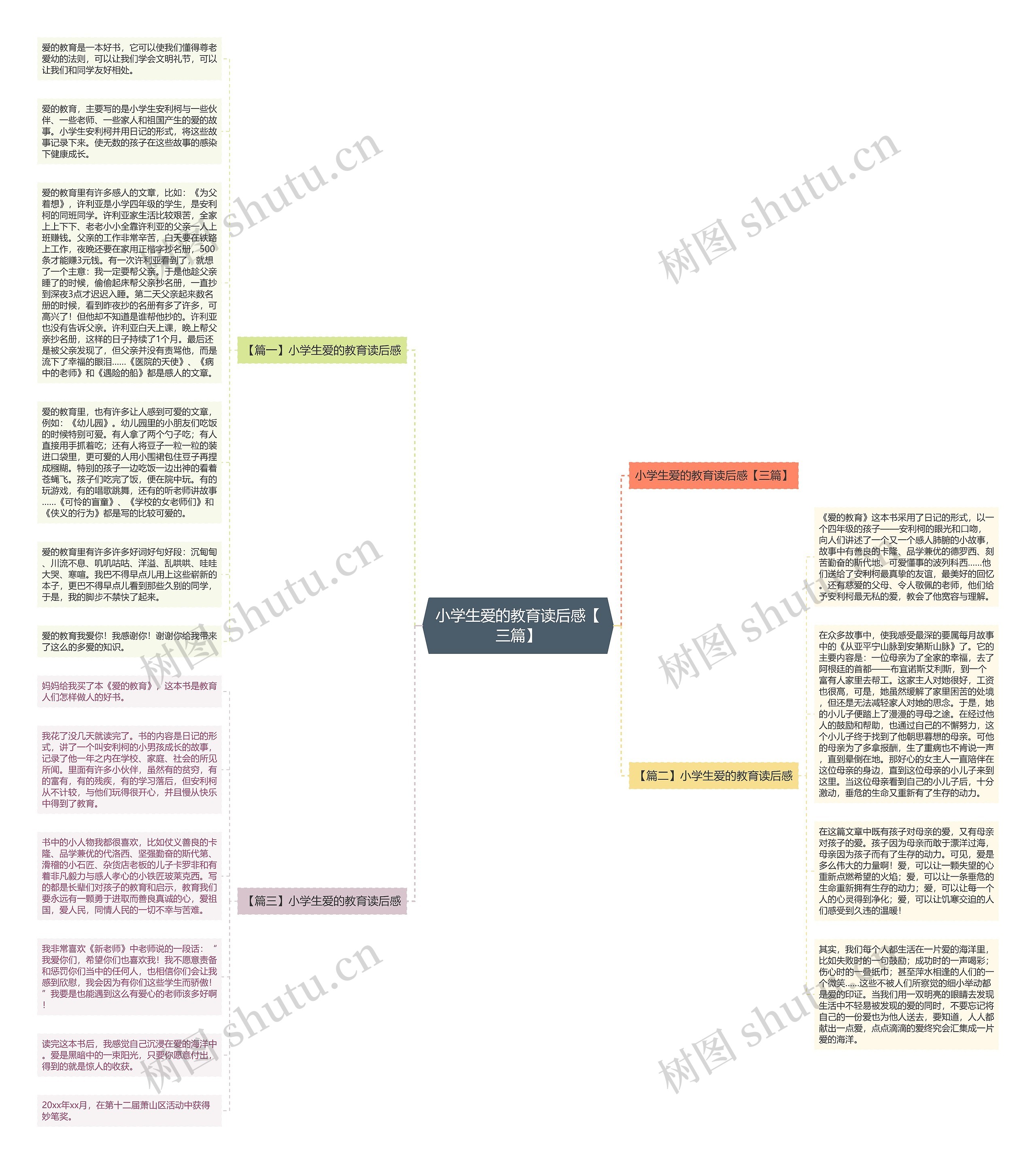 小学生爱的教育读后感【三篇】思维导图