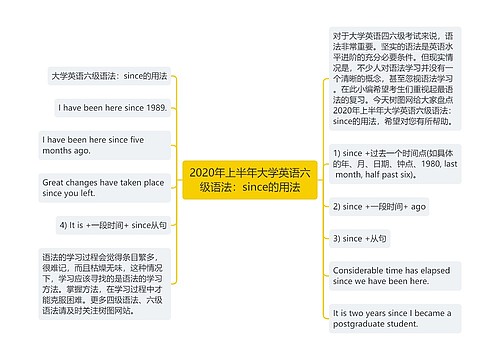 2020年上半年大学英语六级语法：since的用法