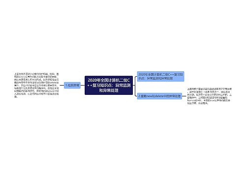 2020年全国计算机二级C++复习知识点：异常监测和异常处理