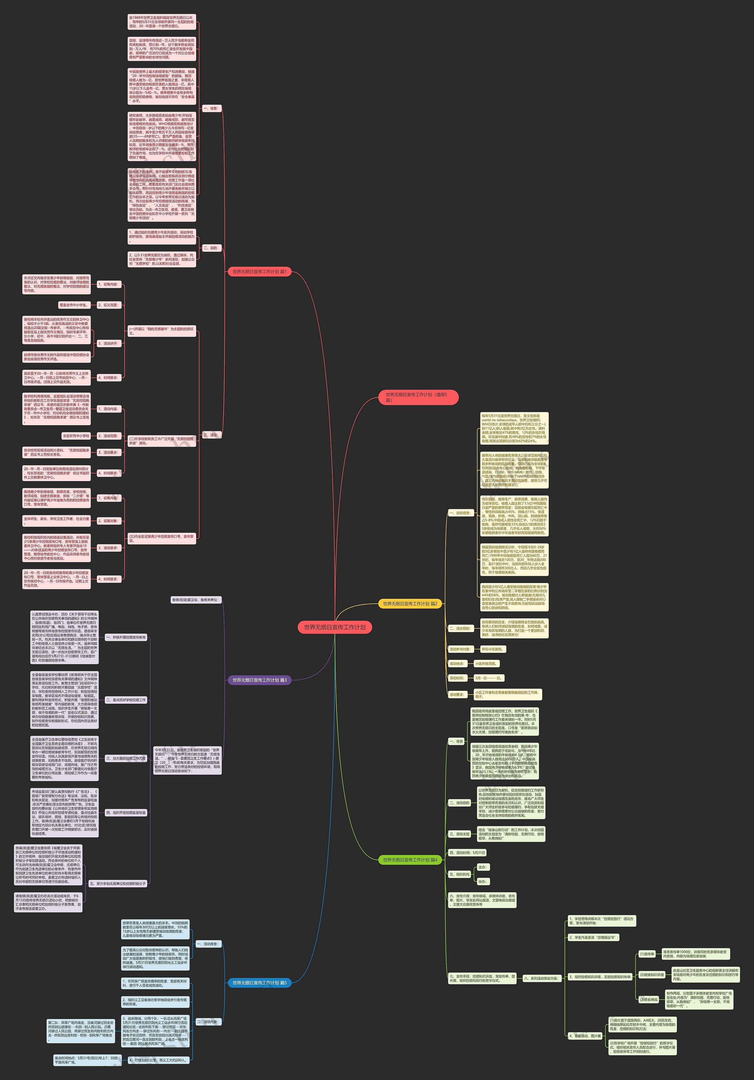 世界无烟日宣传工作计划