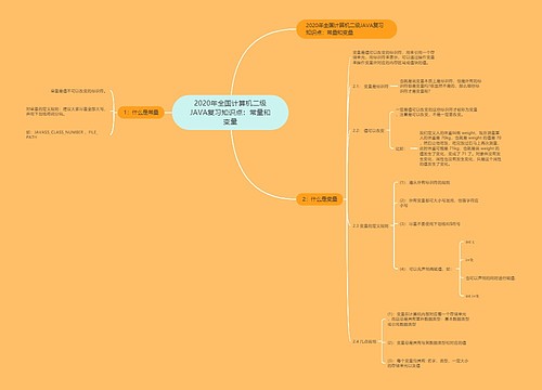 2020年全国计算机二级JAVA复习知识点：常量和变量