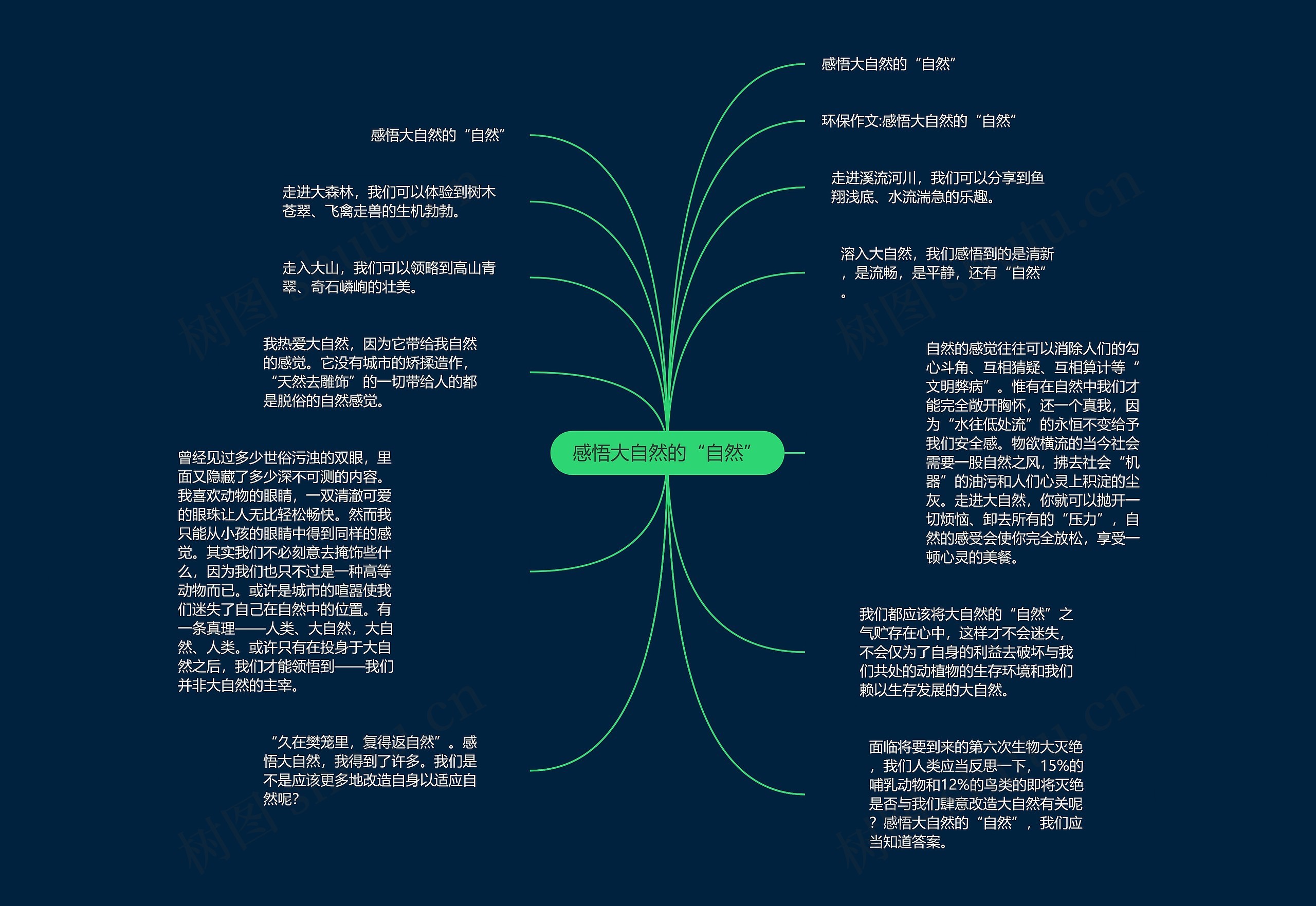 感悟大自然的“自然”思维导图